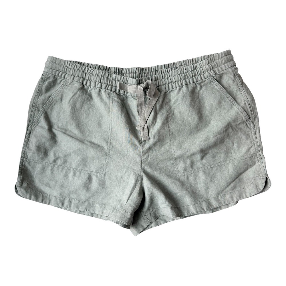 J.Crew Seaside Linen Blend Shorts Large Sage Green Drawstring NWT Spring Pull On - Picture 2 of 7